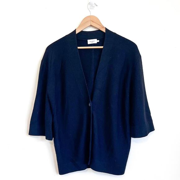 The Reset R Label Wool Womens Kimono Cardigan Tank Set Size M Black Minimalist - Picture 3 of 14